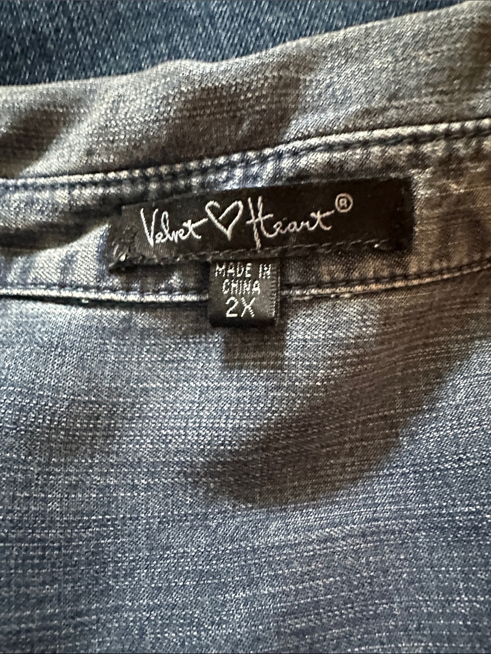Velvet Heart Washed Indigo Denim Top